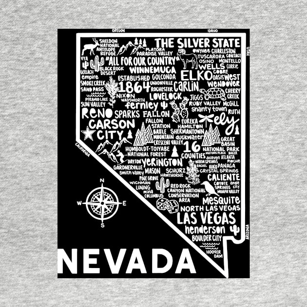 Nevada Map by fiberandgloss